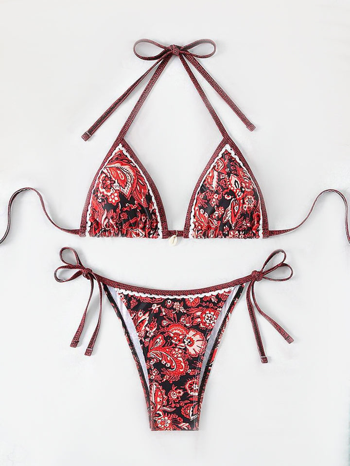 Damen Triangel-Bikini mit floralem Vintage-Muster Echo Archiv