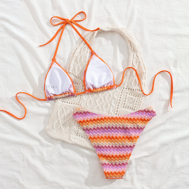 Damen Triangel-Bikini mit romantischem Wellenmuster Echo Archiv