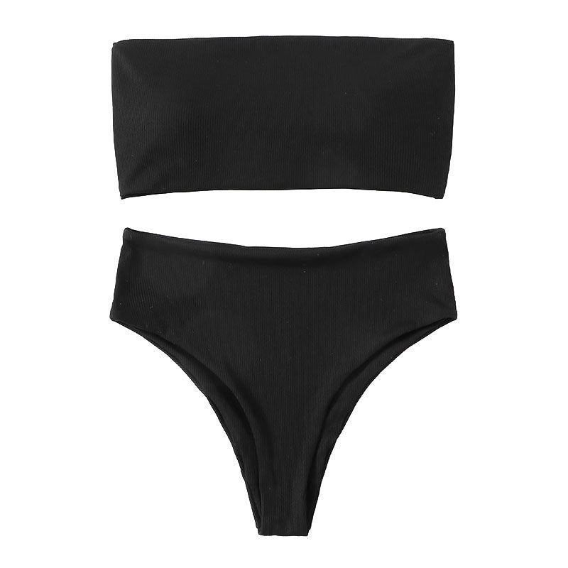 Damen Bandeau-Bikini-Set mit hohem Beinausschnitt und Bindedetails Echo Archiv