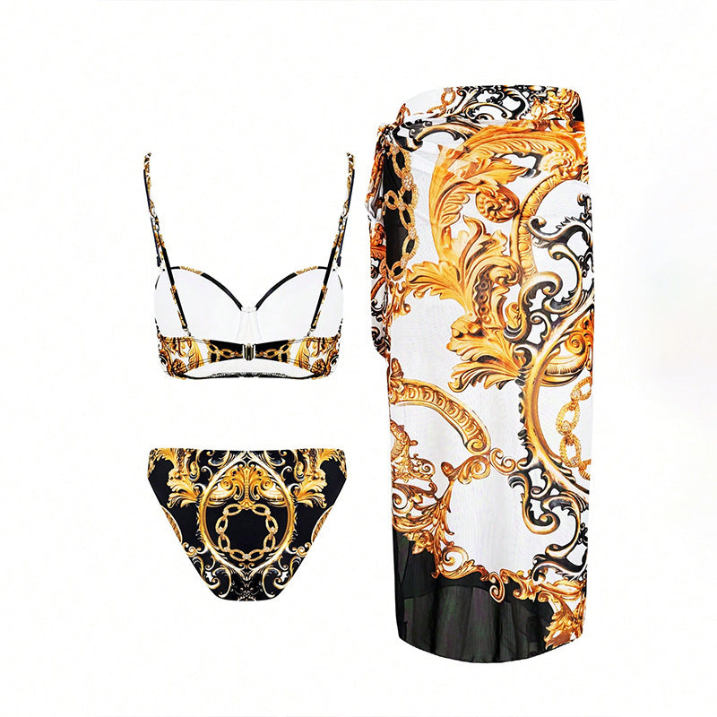 Damen Bikini-Set mit elegantem Rüschenrock und modischem Oberteil Echo Archiv