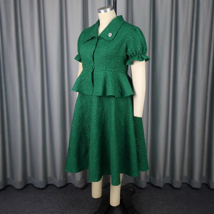 Damer elegant klänning med vintage-detaljer och voluminös kjol Mirla-Eva Jonsson
