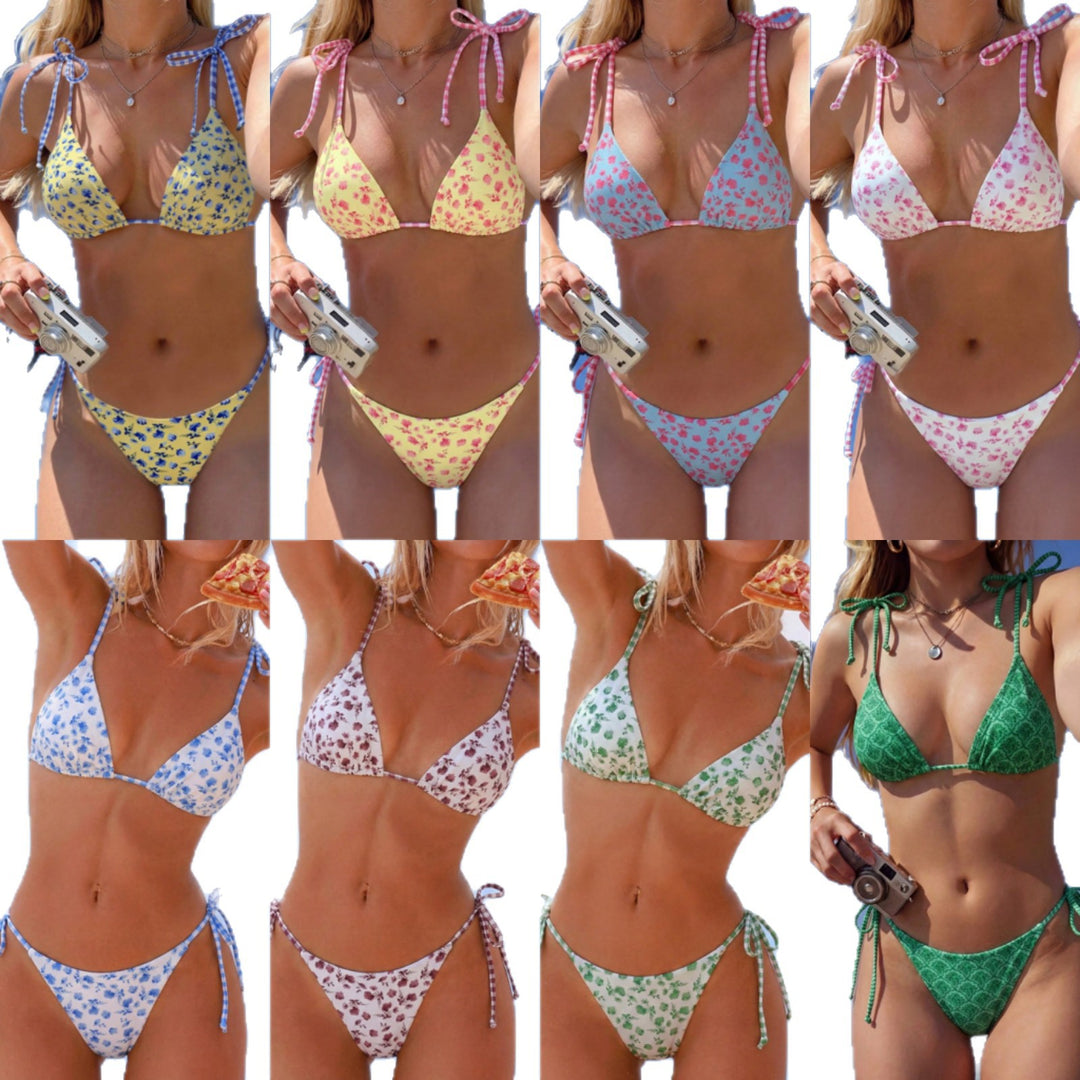 Damen Triangel-Bikini mit verspieltem Blütenmuster Echo Archiv