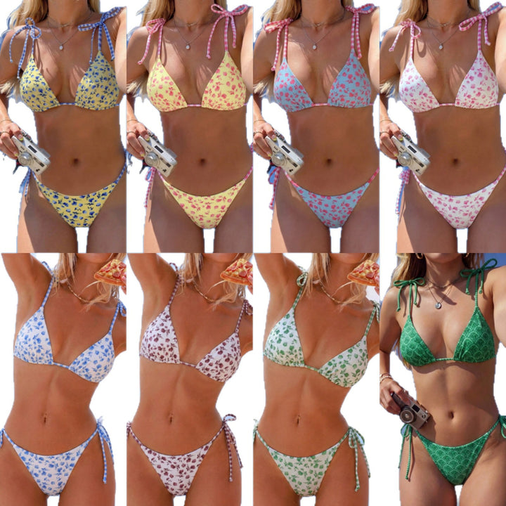Damen Triangel-Bikini mit verspieltem Blütenmuster Echo Archiv