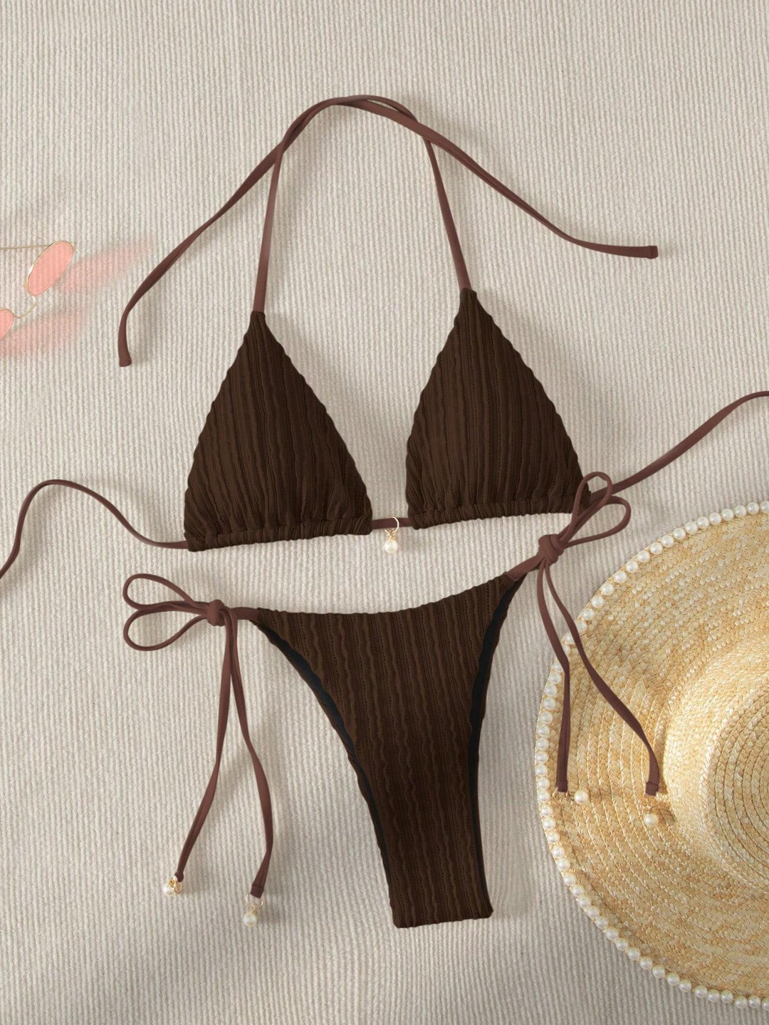Damen Triangle-Bikini mit strukturiertem Design und verstellbaren Trägern Echo Archiv