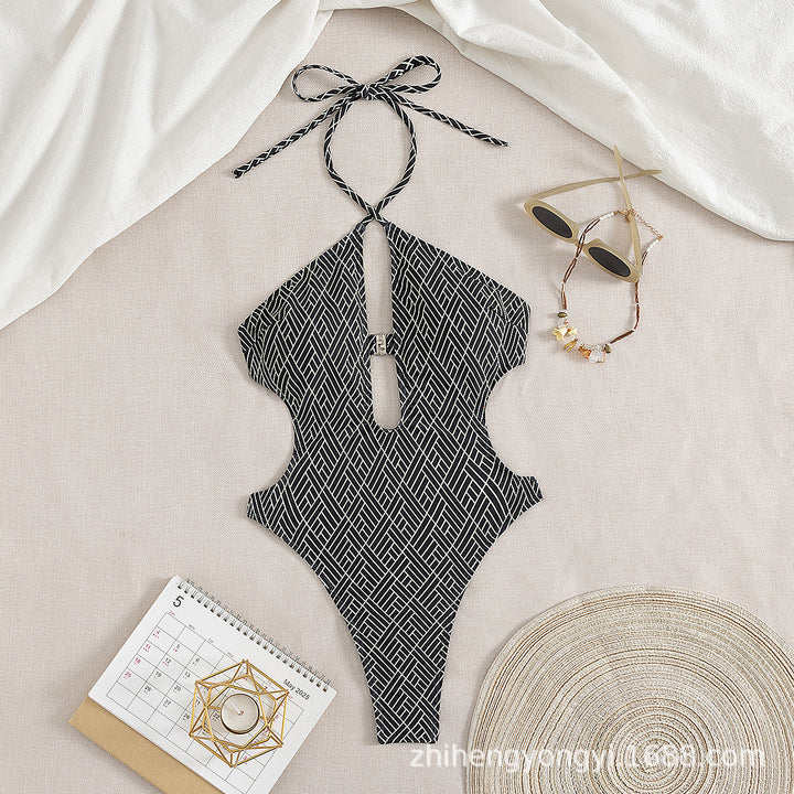 Damen Einteiler Badeanzug mit kreativem Cut-Out Echo Archiv