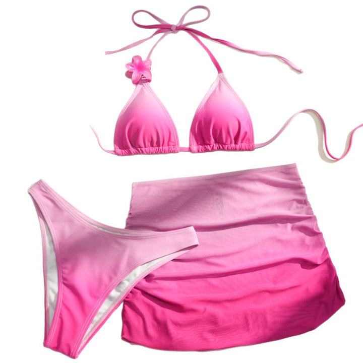 Damen Triangel-Bikini Set mit floralem Detail und Wickelrock Echo Archiv