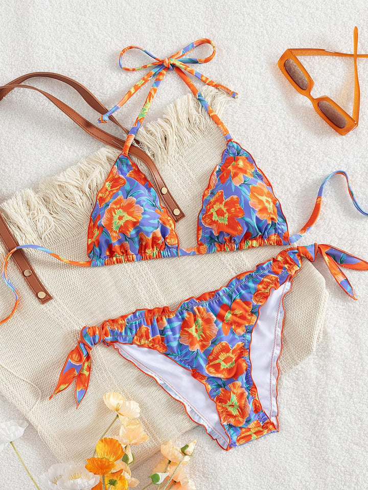 Damen floral gemusterter Triangel-Bikini Echo Archiv
