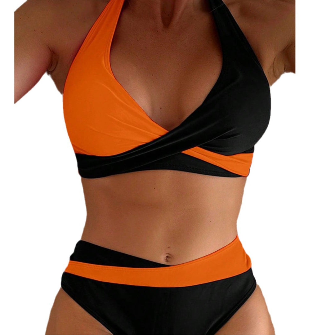 Damen Hoch tailliertes Bikini-Set mit asymmetrischem Oberteil Echo Archiv