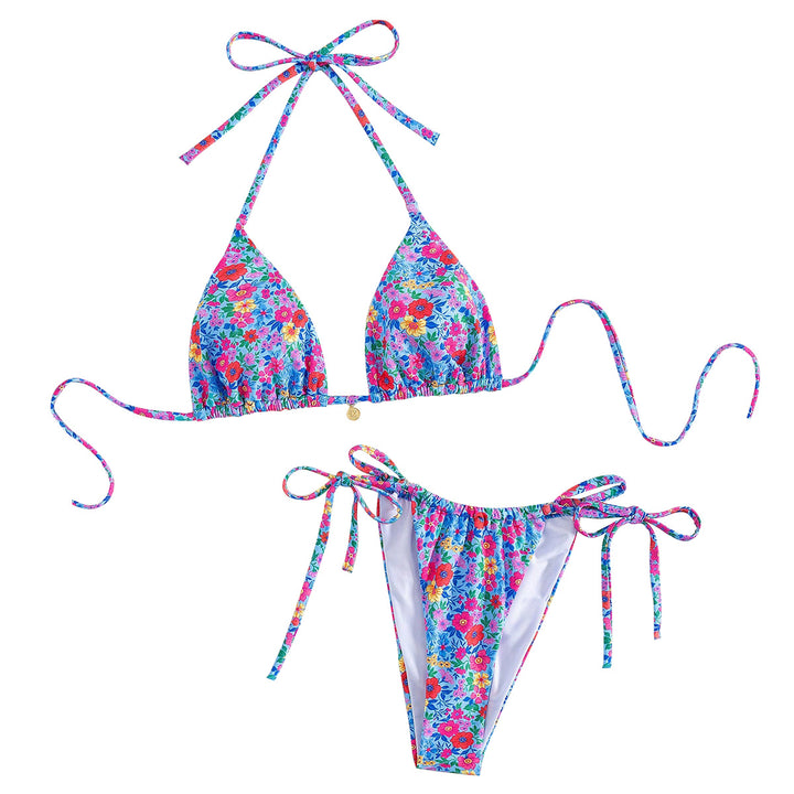 Damen Triangel-Bikini mit floraler Verzierungen und raffinierten Bindedetails Echo Archiv