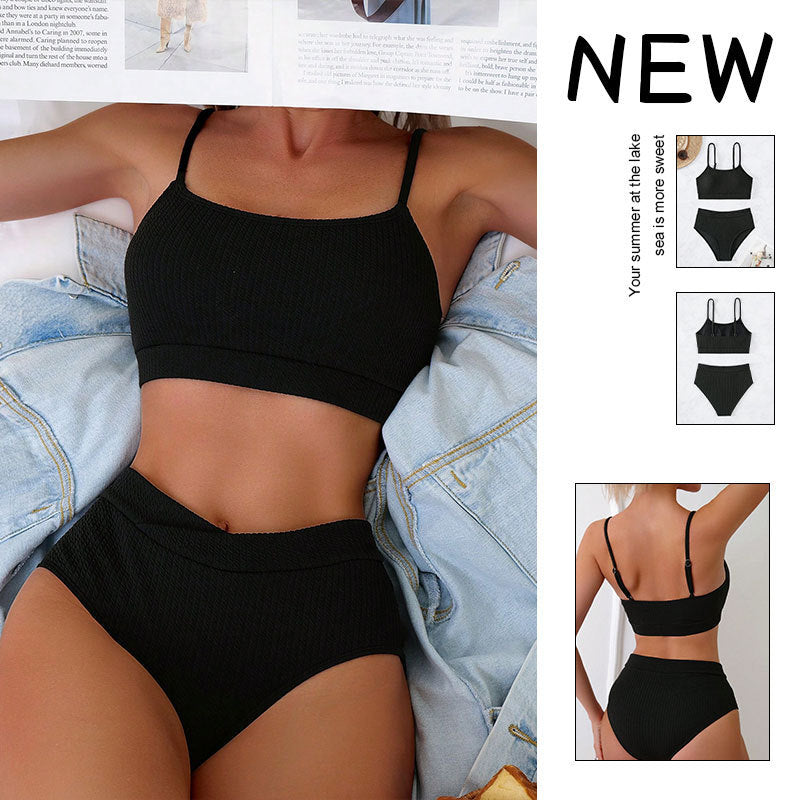 Damen Crop-Top Bikini mit hohem Bund Echo Archiv