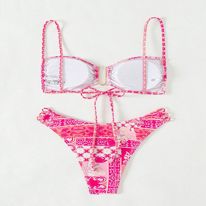 Damen Bandeau-Bikini mit verspieltem floralem Design Echo Archiv