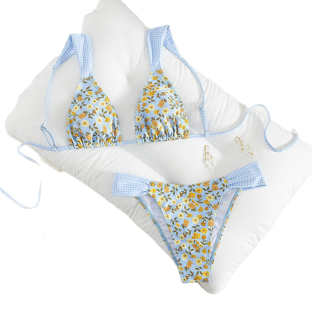 Damen Triangle-Bikini mit floralem Design und verstellbaren Trägern Echo Archiv