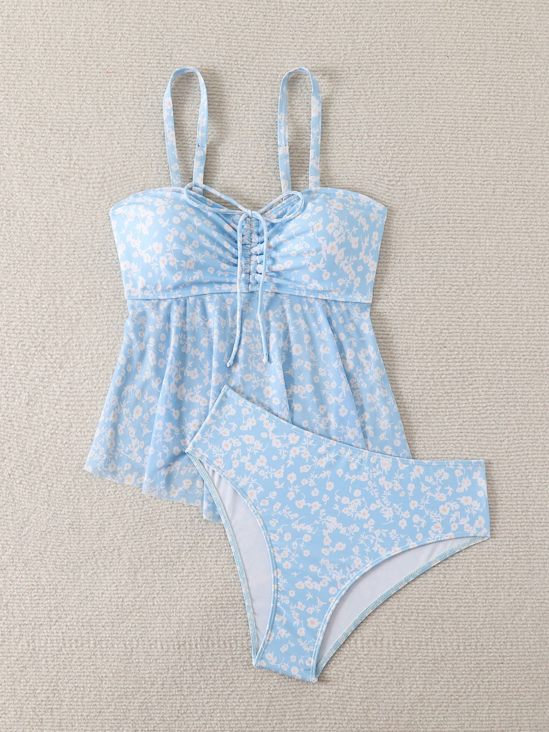 Damen leicht taillierter Tankini mit floralem Muster Echo Archiv