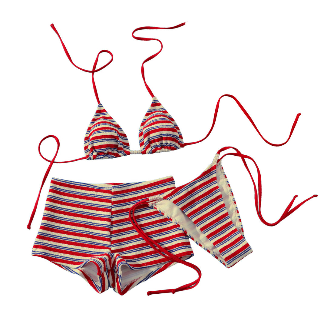 Damen Strand-Bikini-Set mit charmantem Streifenmuster Echo Archiv