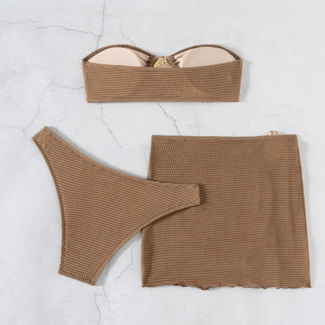 Damen Bandeau-Bikini-Set mit schickem Faltendetail Echo Archiv
