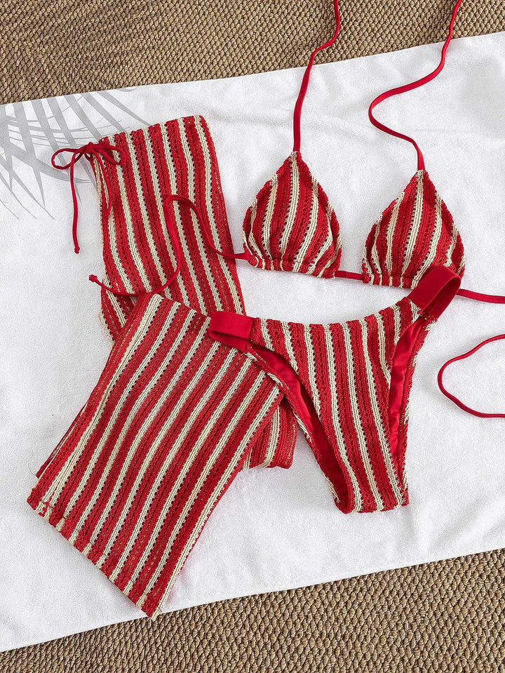 Damen Triangel-Bikini-Set mit modischem Wickeltuch Echo Archiv