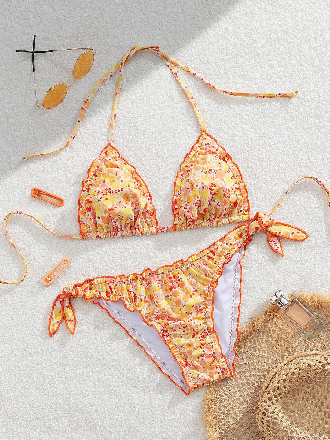 Damen floral gemusterter Triangel-Bikini Echo Archiv