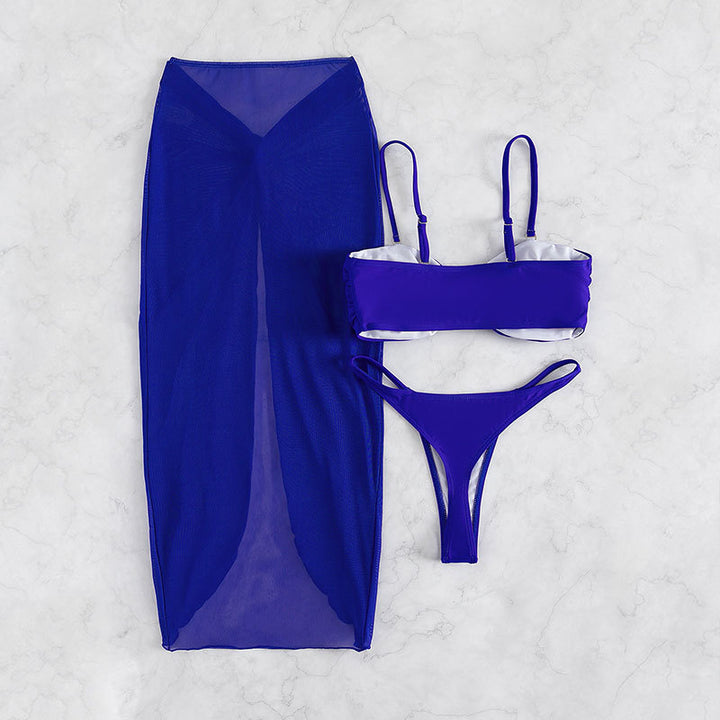 Damen Bikini-Set mit elegantem Wickelrock und verstellbaren Trägern Echo Archiv