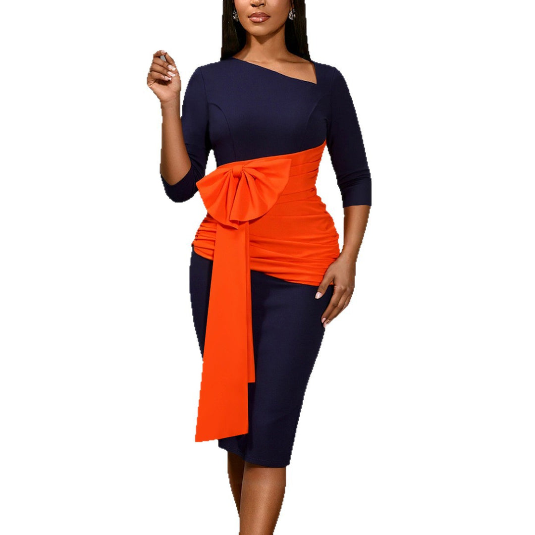 Damen Effortlessly Chic Klänning med asymmetrisk design och voluminöst ruch-element Mirla-Eva Jonsson