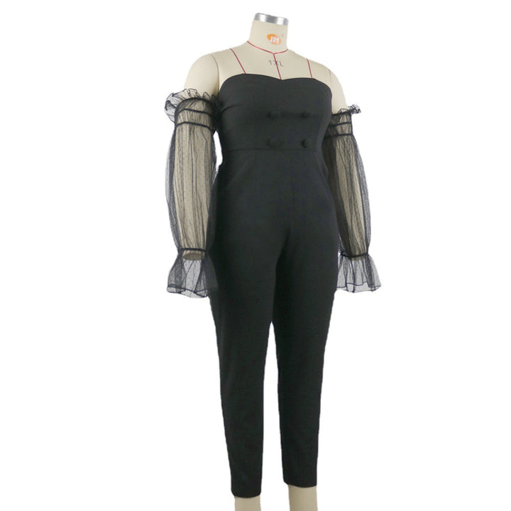 Damer Elegant Jumpsuit med transparenta puffärmar Mirla-Eva Jonsson
