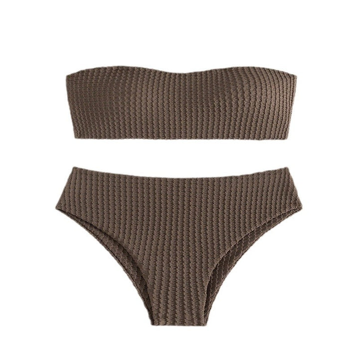 Damen Bandeau-Bikini mit lässiger Schnürung und hohem Bund Echo Archiv
