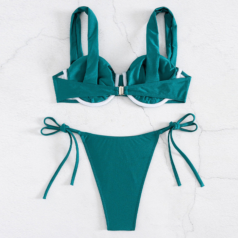 Damen Push-Up Bikini mit großzügigen Trägern und stilvollen Schleifen Echo Archiv