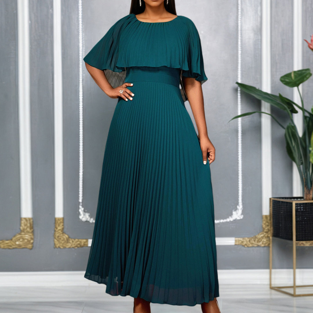 Damer Elegant Plisserad Maxi Klänning med Flödande Ärmar Mirla-Eva Jonsson