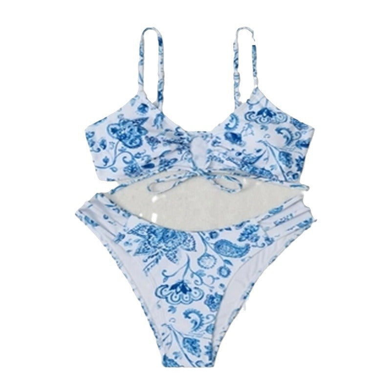 Damen Bikini-Set mit floralem Design und raffinierter Schnürung Echo Archiv