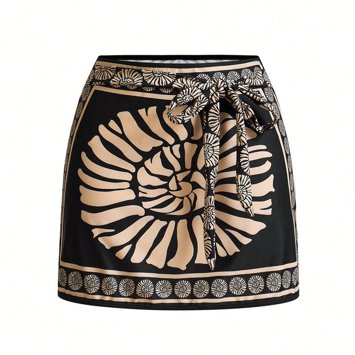 Damen Badeanzug mit eleganten Rüschendetails und passendem Saumrock Echo Archiv