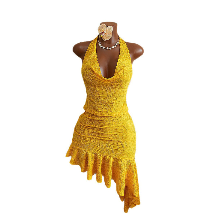 Damen Neckholder-Rüschenkleid Echo Archiv