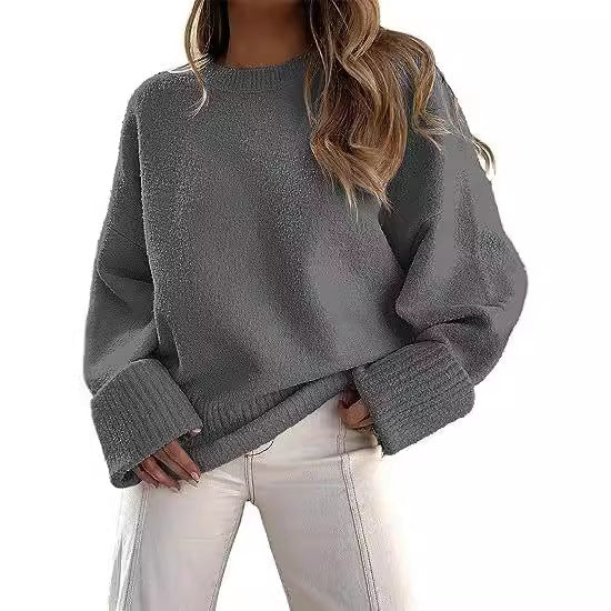 Damer bekväm oversized tröja med strukturerad fleece Eva Jonsson