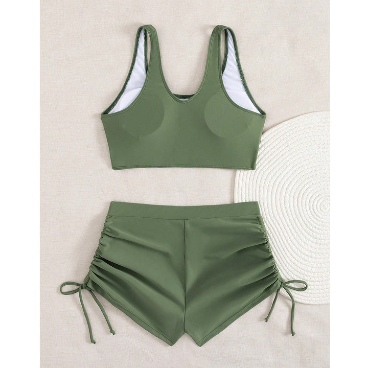 Damen Sportlicher Bikini mit gerafften Shorts Echo Archiv