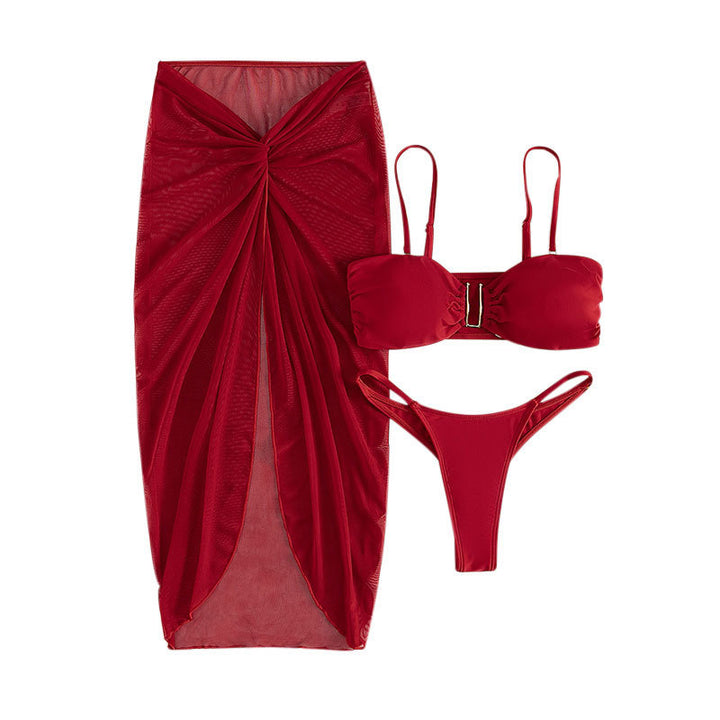 Damen Bandeau-Bikini mit knotenförmigem Design und schickem Wickelrock Echo Archiv