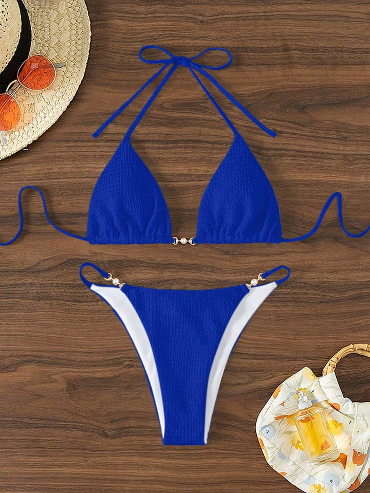 Damen Triangel-Bikini mit modischen Schnürdetails und eleganten Akzenten Echo Archiv