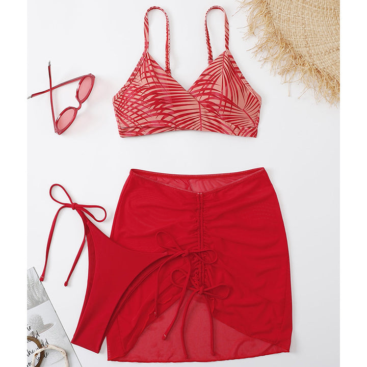 Damen Bikini-Set mit verspieltem Wickelrock und raffinierten Schnürdetails Echo Archiv