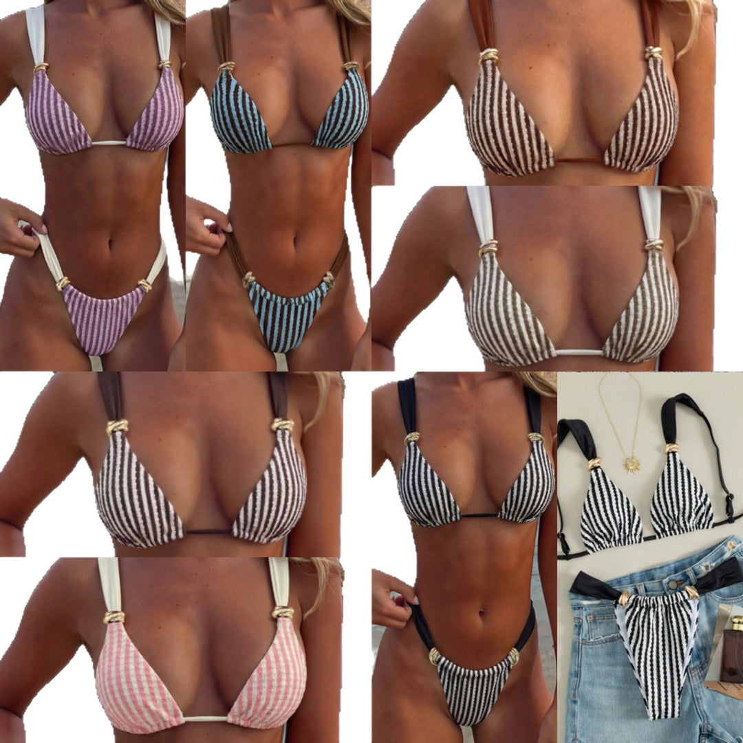 Damen Triangel-Bikini-Set mit luxuriösen Goldakzenten Echo Archiv