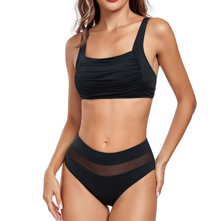 Damen Hoch tailliertes Bikini-Set mit modischem Mesh-Detail Echo Archiv