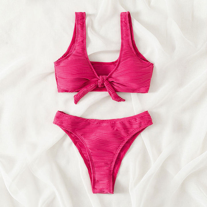 Damen Bandeau-Bikini mit raffiniertem Knoten-Design und hohem Beinausschnitt Echo Archiv