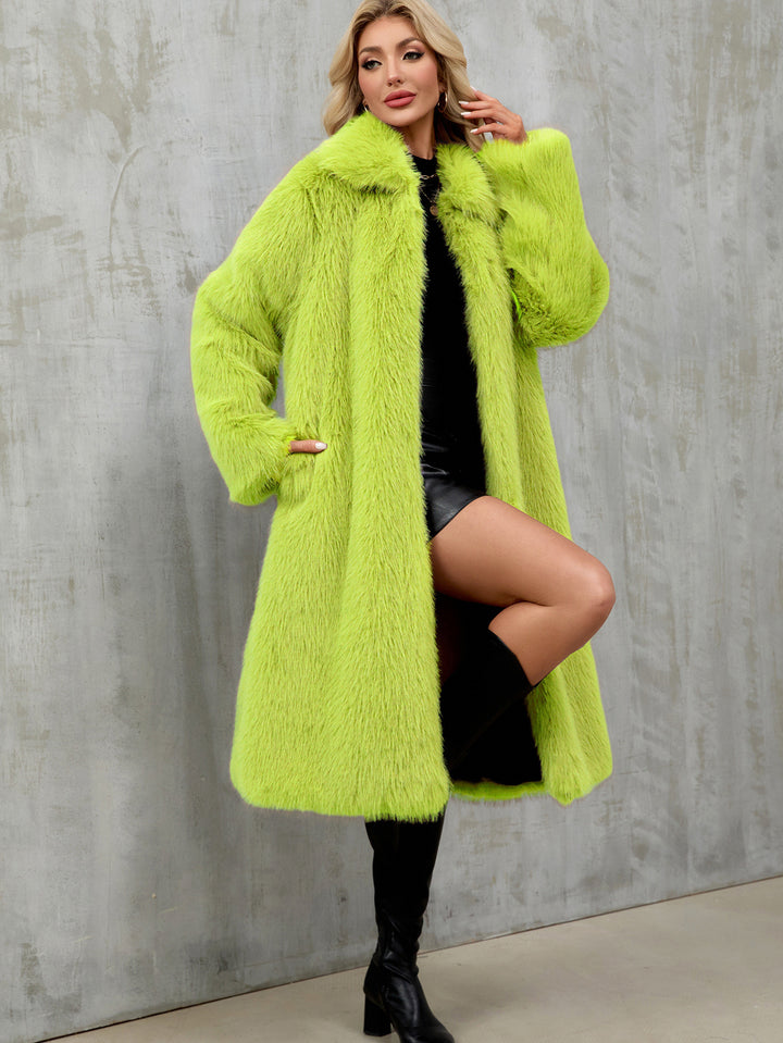 Damer Fuzzy Konstpälsrock med elegant slag Eva Jonsson