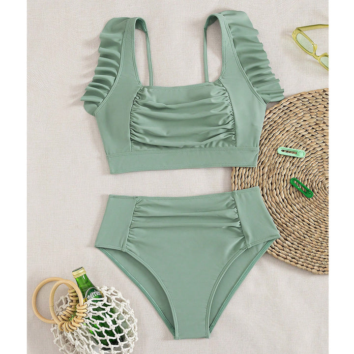 Damen Hochtaillierter Bikini mit Rüschendetails Echo Archiv