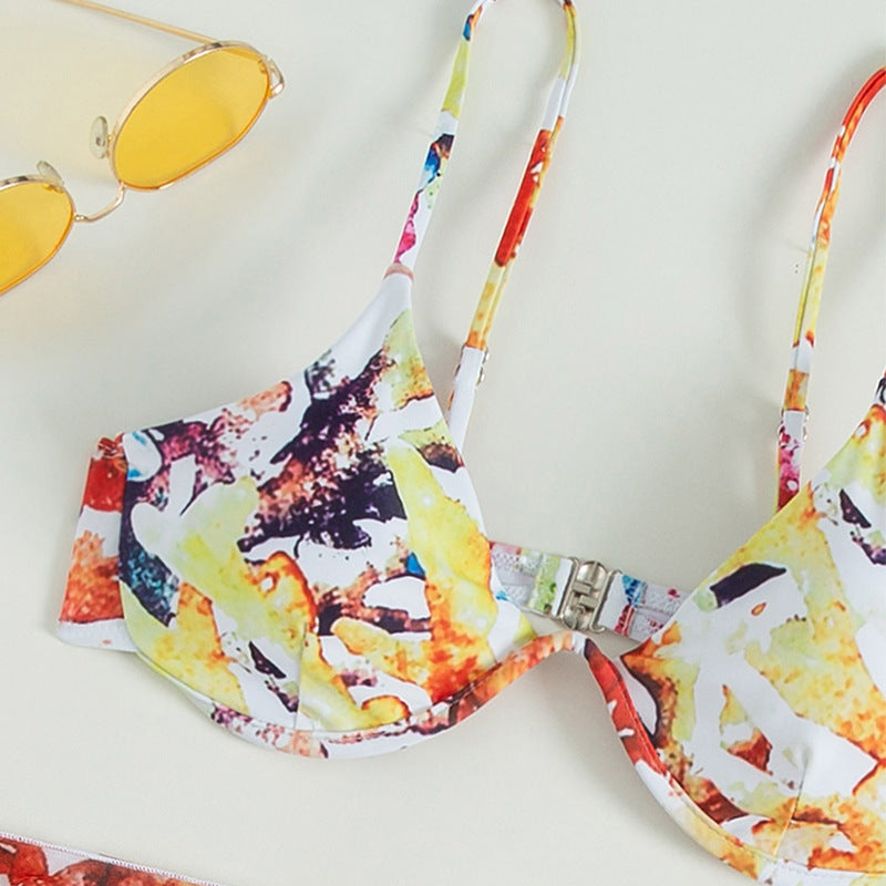 Damen Bikini-Set mit verstellbaren Trägern und floralem Wickelrock Echo Archiv