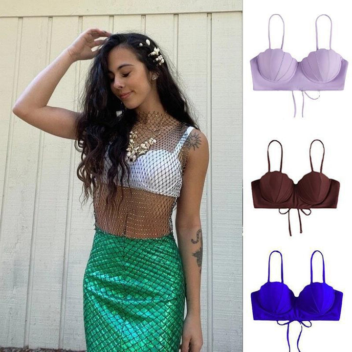 Damen Bikinioberteil mit Muschel-Design und verstellbaren Trägern Echo Archiv