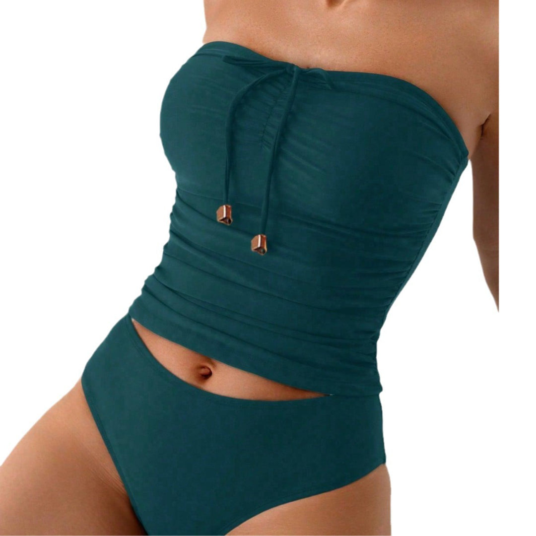 Damen Bandeau-Bikini mit Raffung und Cut-Out-Design Echo Archiv