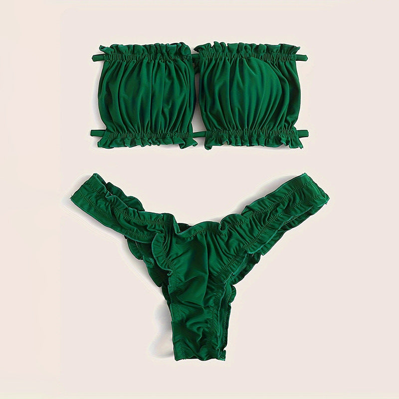 Damen Bandeau-Bikini mit Rüschendetails Echo Archiv 1781604835