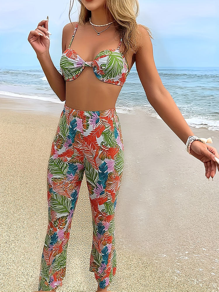 Damen Bikini-Oberteil und Palazzo-Hose Set Echo Archiv