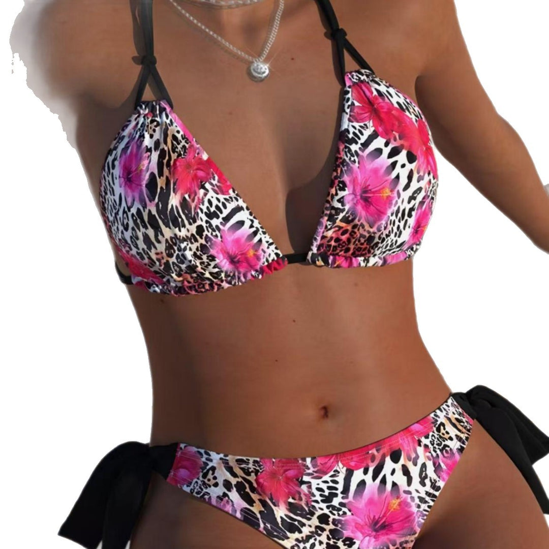 Damen Triangel-Bikini mit modischem Leo- und Blumenmuster Echo Archiv