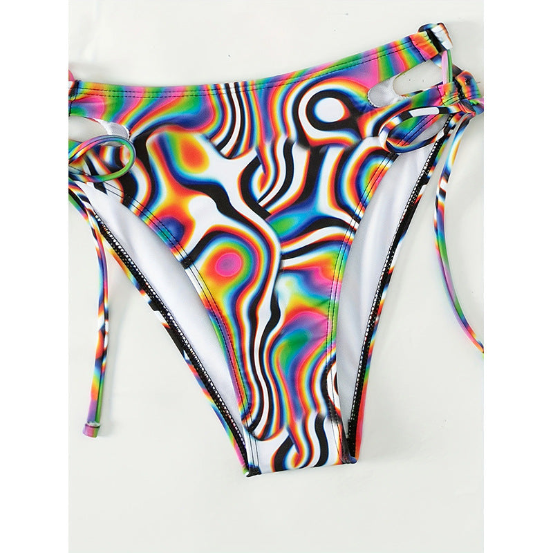 Damen Bikini-Set mit transparenter Crop-Bluse und einzigartigem Muster Echo Archiv