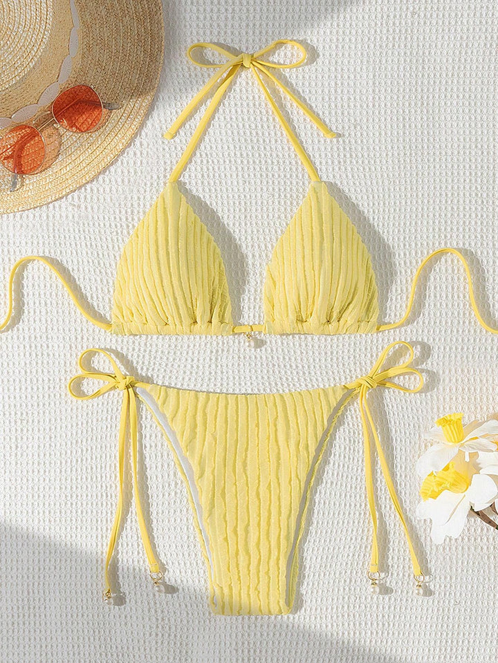 Damen Triangle-Bikini mit strukturiertem Design und verstellbaren Trägern Echo Archiv