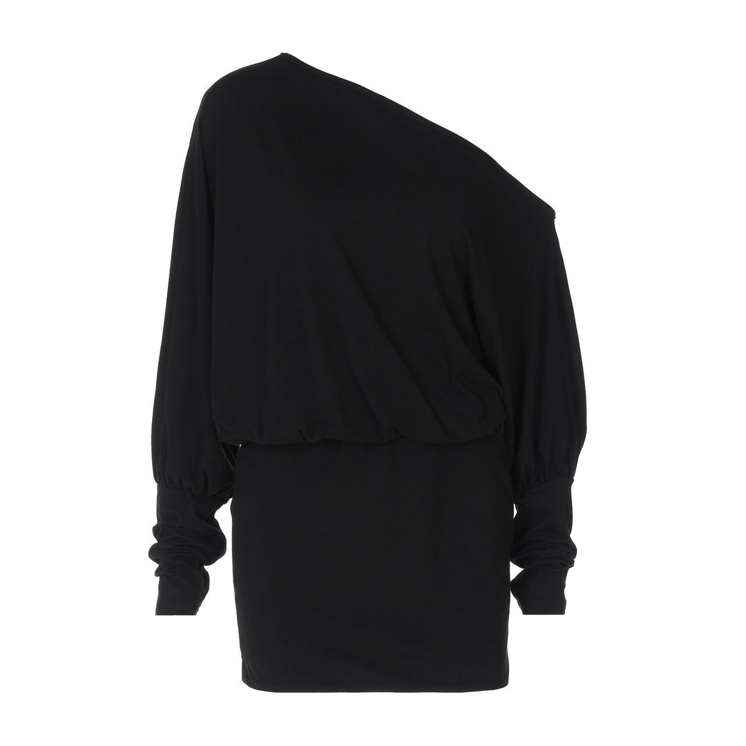 Damer Avslappnad Off-Shoulder Klänning med Sido-Rynkning Eva Jonsson