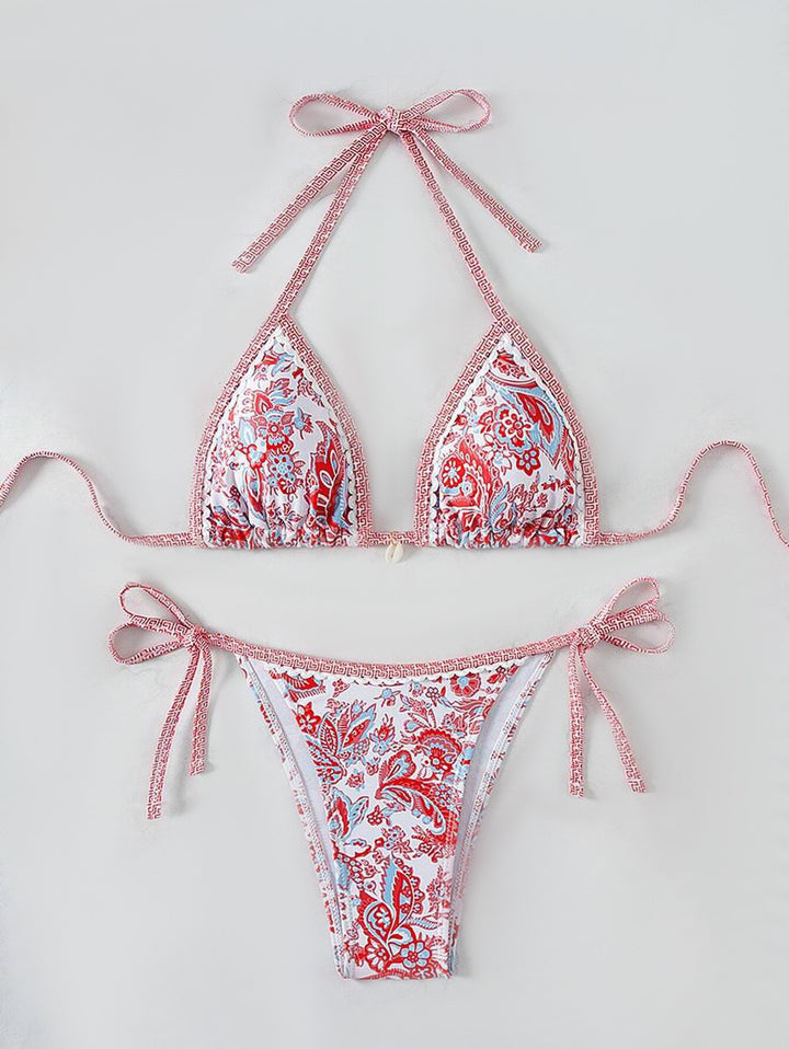 Damen Triangel-Bikini mit floralem Vintage-Muster Echo Archiv